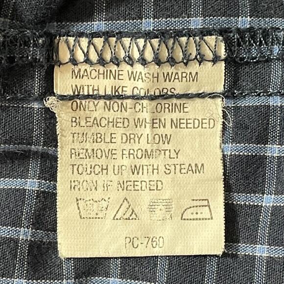 Van Heusen Studio No Iron Windowpane Check Shirt Size Large - Picture 6 of 8